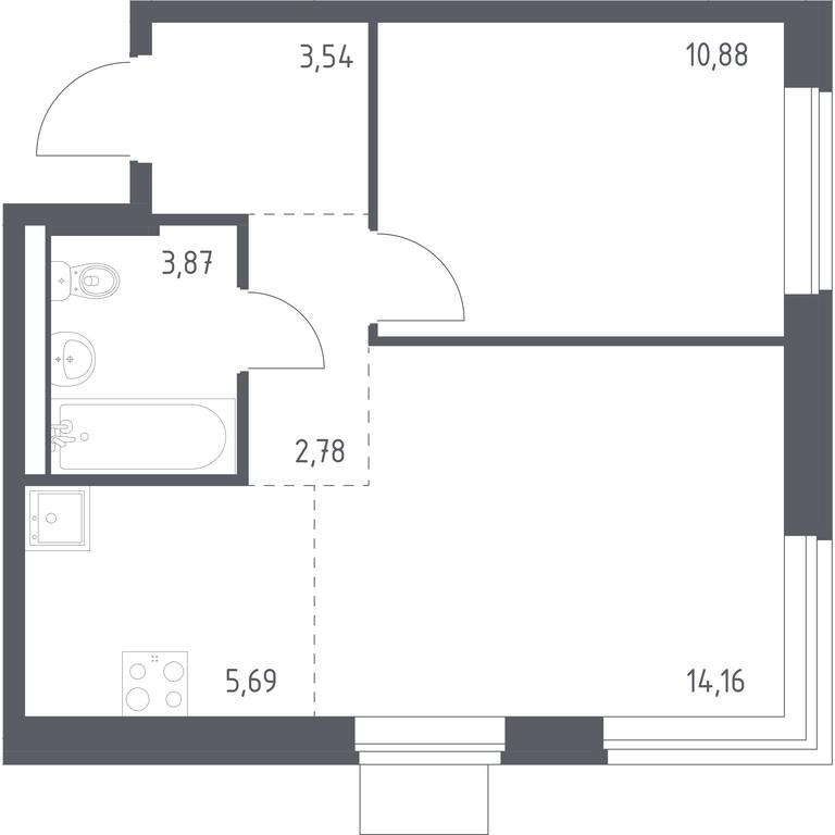 Apartment Sale, 40.92 sq. m. at Kvartal Zapadnyj, kvartal № 76, Marushkinskoye Settlement, Moscow, Russia #1 Apartment Sale, 40.92 sq. m. at Kvartal Zapadnyj, kvartal № 76, Marushkinskoye Settlement, Moscow, Russia #1