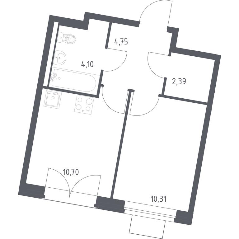 Apartment Sale, 32.25平方米 at Kvartal Zapadnyj, kvartal № 76, Marushkinskoye Settlement, Moscow, Russia #1