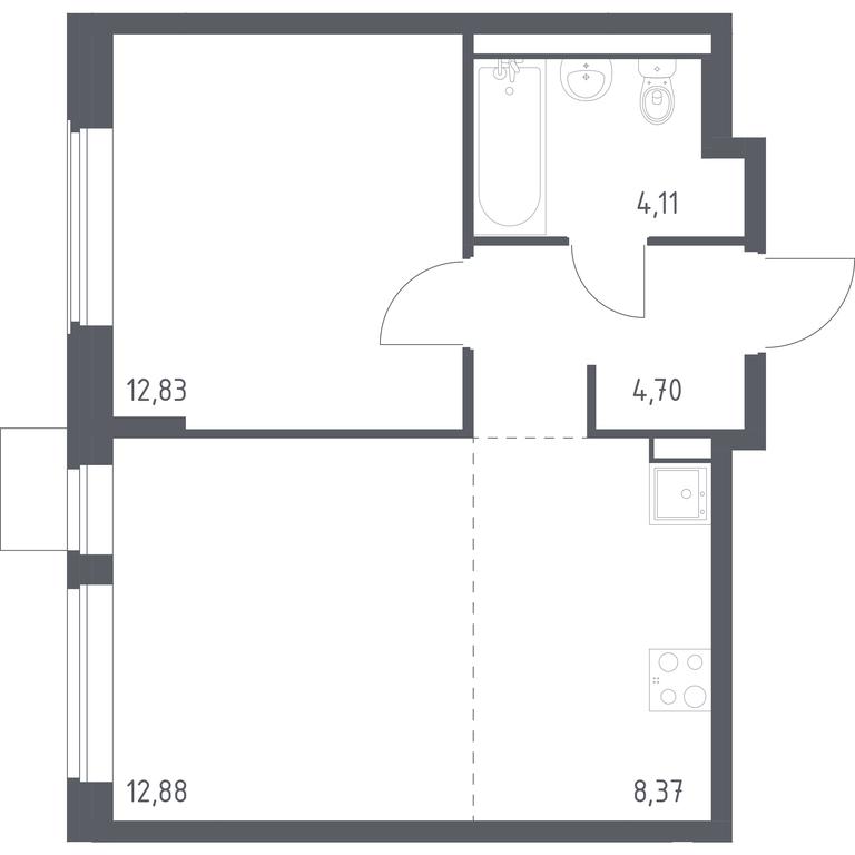 Apartment Sale, 42.89 sq. m. at Kvartal Zapadnyj, kvartal № 76, Marushkinskoye Settlement, Moscow, Russia #1 Apartment Sale, 42.89 sq. m. at Kvartal Zapadnyj, kvartal № 76, Marushkinskoye Settlement, Moscow, Russia #1