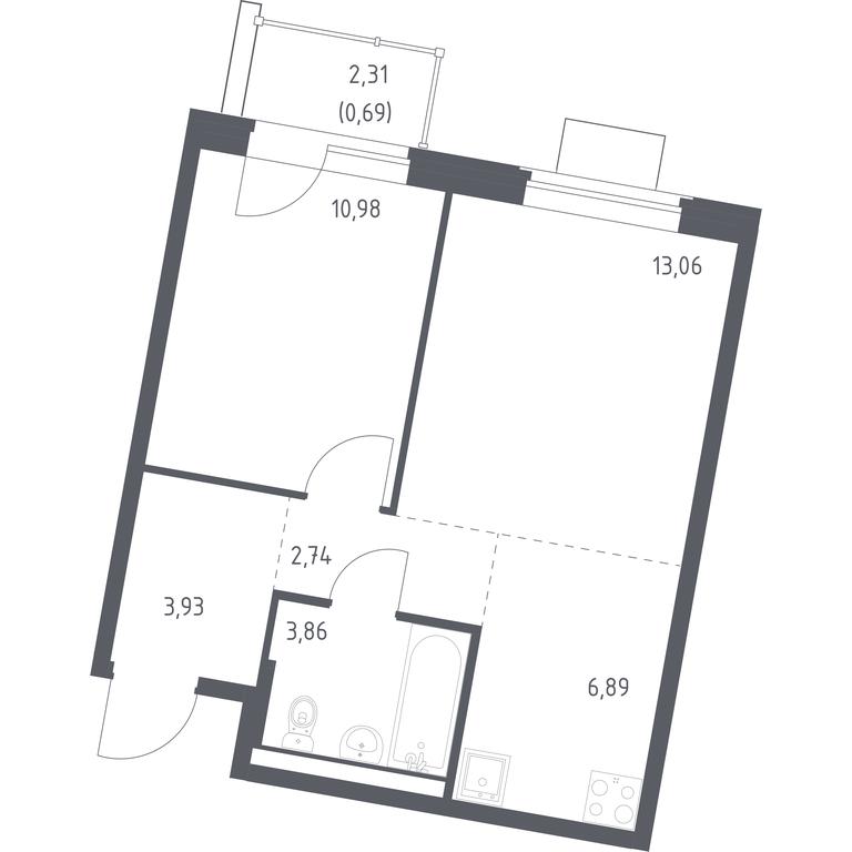 Apartment Sale, 42.15 sq. m. at Kvartal Zapadnyj, kvartal № 76, Marushkinskoye Settlement, Moscow, Russia #1 Apartment Sale, 42.15 sq. m. at Kvartal Zapadnyj, kvartal № 76, Marushkinskoye Settlement, Moscow, Russia #1