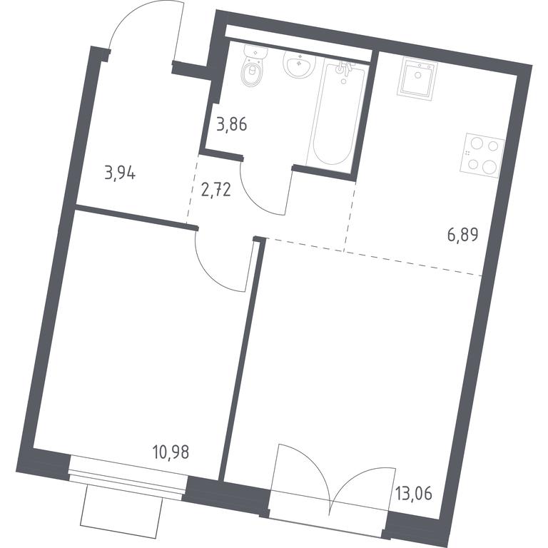 Apartment Sale, 41.45 sq. m. at Kvartal Zapadnyj, kvartal № 76, Marushkinskoye Settlement, Moscow, Russia #1