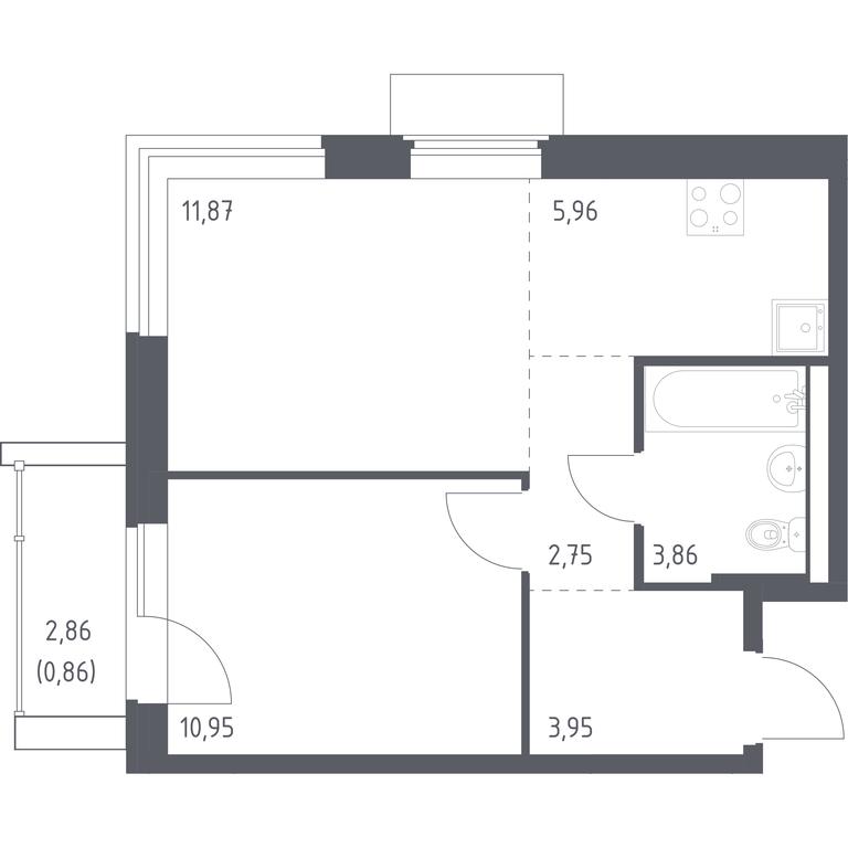Apartment Sale, 40.2 sq. m. at Kvartal Zapadnyj, kvartal № 76, Marushkinskoye Settlement, Moscow, Russia #1 Apartment Sale, 40.2 sq. m. at Kvartal Zapadnyj, kvartal № 76, Marushkinskoye Settlement, Moscow, Russia #1