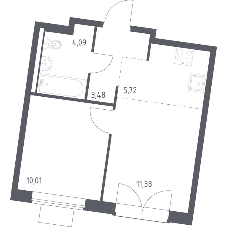 Apartment Sale, 34.68 sq. m. at Kvartal Zapadnyj, kvartal № 76, Marushkinskoye Settlement, Moscow, Russia #1 Apartment Sale, 34.68 sq. m. at Kvartal Zapadnyj, kvartal № 76, Marushkinskoye Settlement, Moscow, Russia #1