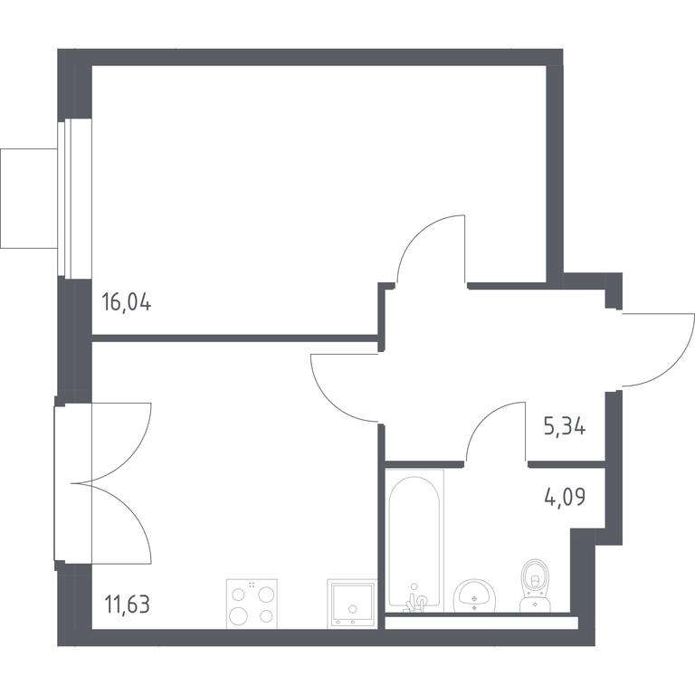 Apartment Sale, 37.1 sq. m. at Kvartal Zapadnyj, kvartal № 76, Marushkinskoye Settlement, Moscow, Russia #1 Apartment Sale, 37.1 sq. m. at Kvartal Zapadnyj, kvartal № 76, Marushkinskoye Settlement, Moscow, Russia #1