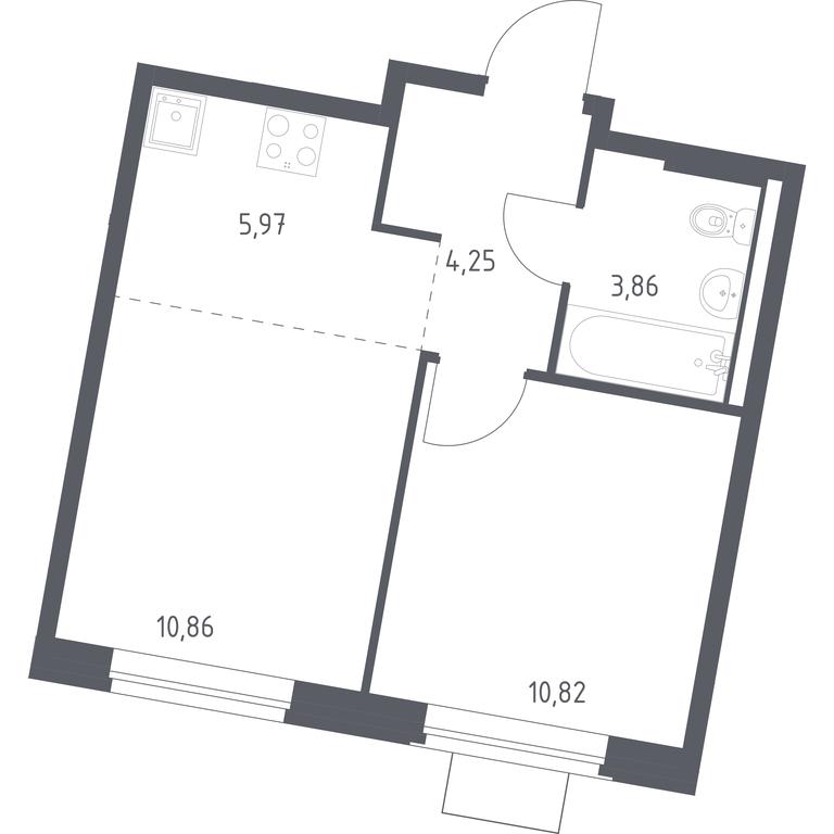 Apartment Sale, 35.76 sq. m. at Kvartal Zapadnyj, kvartal № 76, Marushkinskoye Settlement, Moscow, Russia #1