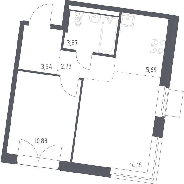 Apartment Sale, 40.92 sq. m. at Kvartal Zapadnyj, kvartal № 76, Marushkinskoye Settlement, Moscow, Russia #1 Apartment Sale, 40.92 sq. m. at Kvartal Zapadnyj, kvartal № 76, Marushkinskoye Settlement, Moscow, Russia #1