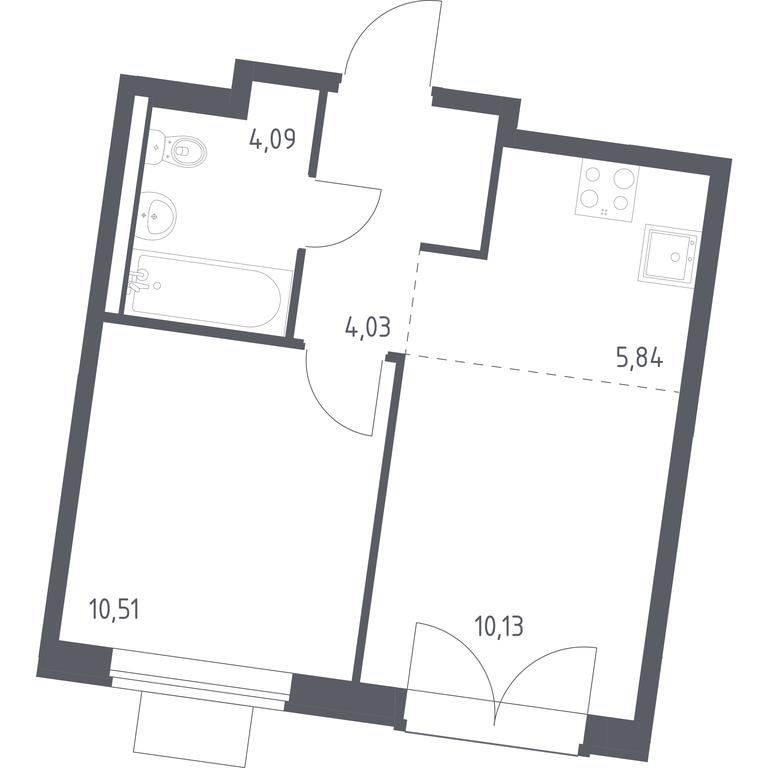 Apartment Sale, 34.6 sq. m. at Kvartal Zapadnyj, kvartal № 76, Marushkinskoye Settlement, Moscow, Russia #1 Apartment Sale, 34.6 sq. m. at Kvartal Zapadnyj, kvartal № 76, Marushkinskoye Settlement, Moscow, Russia #1