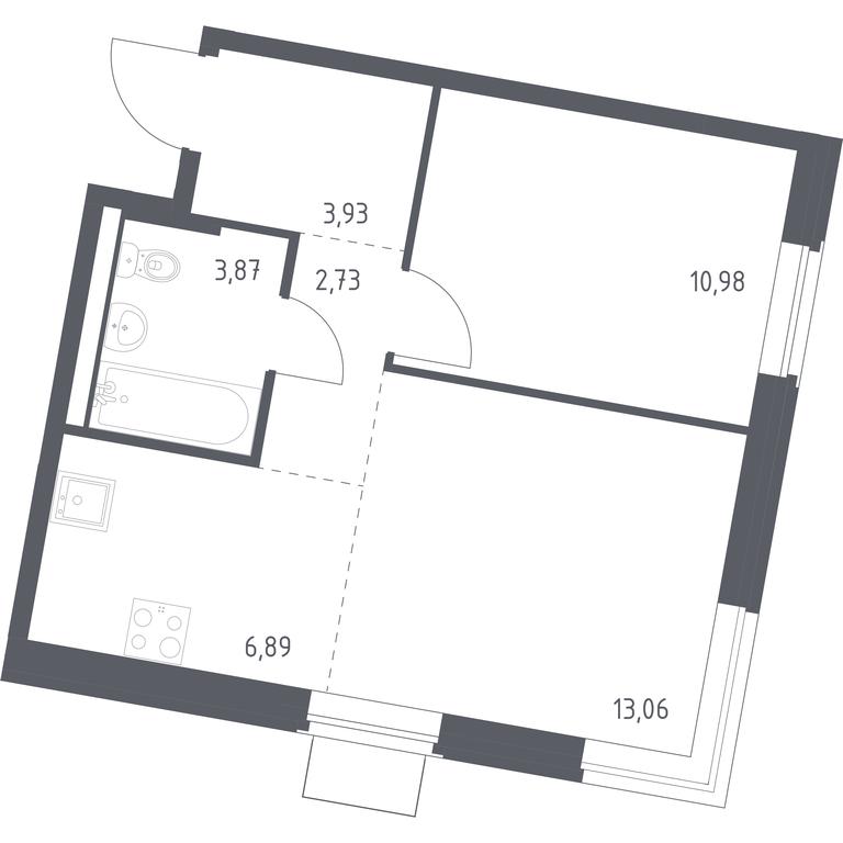 Apartment Sale, 41.46 sq. m. at Kvartal Zapadnyj, kvartal № 76, Marushkinskoye Settlement, Moscow, Russia #1