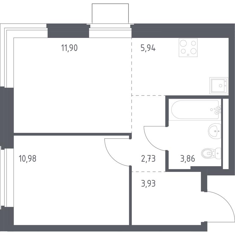 Apartment Sale, 39.34 sq. m. at Kvartal Zapadnyj, kvartal № 76, Marushkinskoye Settlement, Moscow, Russia #1 Apartment Sale, 39.34 sq. m. at Kvartal Zapadnyj, kvartal № 76, Marushkinskoye Settlement, Moscow, Russia #1