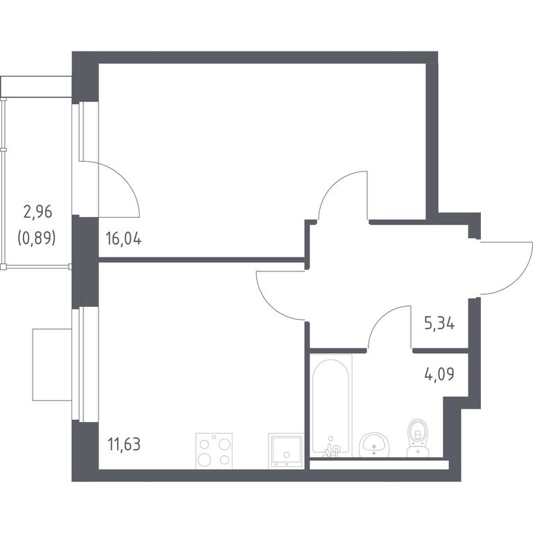 Apartment Sale, 37.99 sq. m. at Kvartal Zapadnyj, kvartal № 76, Marushkinskoye Settlement, Moscow, Russia #1