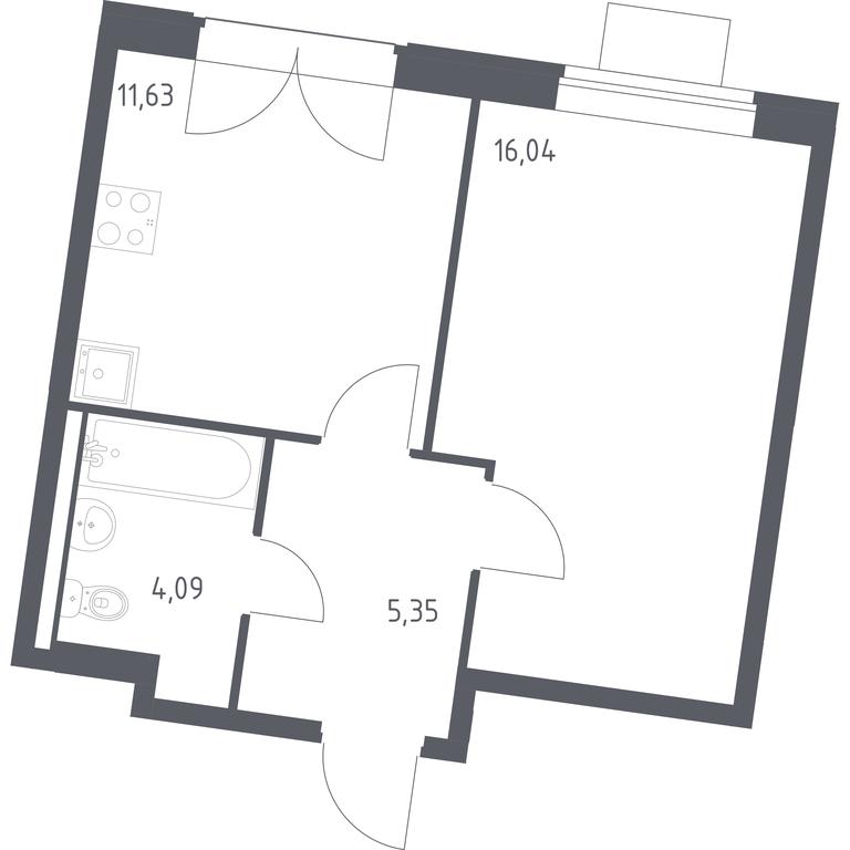 Apartment Sale, 37.11 sq. m. at Kvartal Zapadnyj, kvartal № 76, Marushkinskoye Settlement, Moscow, Russia #1 Apartment Sale, 37.11 sq. m. at Kvartal Zapadnyj, kvartal № 76, Marushkinskoye Settlement, Moscow, Russia #1