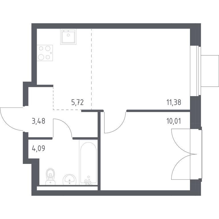 Apartment Sale, 34.68平方米 at Kvartal Zapadnyj, kvartal № 76, Marushkinskoye Settlement, Moscow, Russia #1 Apartment Sale, 34.68平方米 at Kvartal Zapadnyj, kvartal № 76, Marushkinskoye Settlement, Moscow, Russia #1