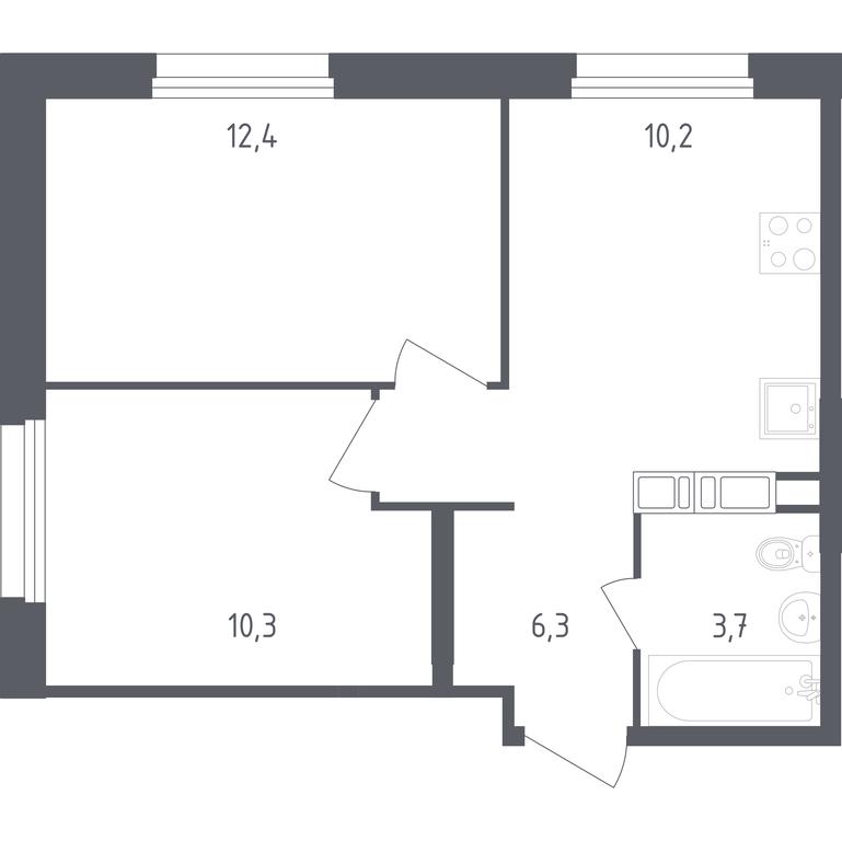1-BD Apartment Sale, 42.9 sq. m. at Olhovy Kvartal, 5-ya ulitsa Lesnyye Polyany, posyolok Gazoprovod, Sosenskoye Settlement, Moscow, Russia #1 1-BD Apartment Sale, 42.9 sq. m. at Olhovy Kvartal, 5-ya ulitsa Lesnyye Polyany, posyolok Gazoprovod, Sosenskoye Settlement, Moscow, Russia #1