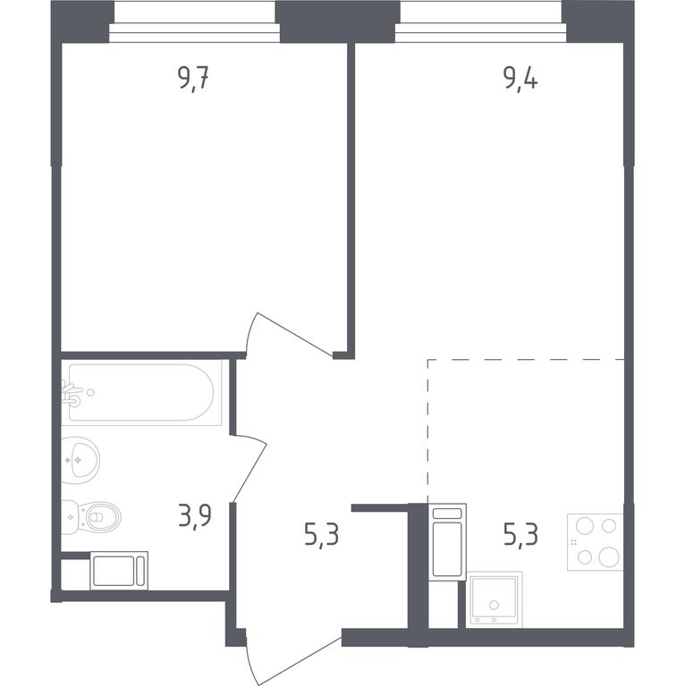 Apartment Sale, 33.6平方米 at Olhovy Kvartal, 5-ya ulitsa Lesnyye Polyany, posyolok Gazoprovod, Sosenskoye Settlement, Moscow, Russia #1