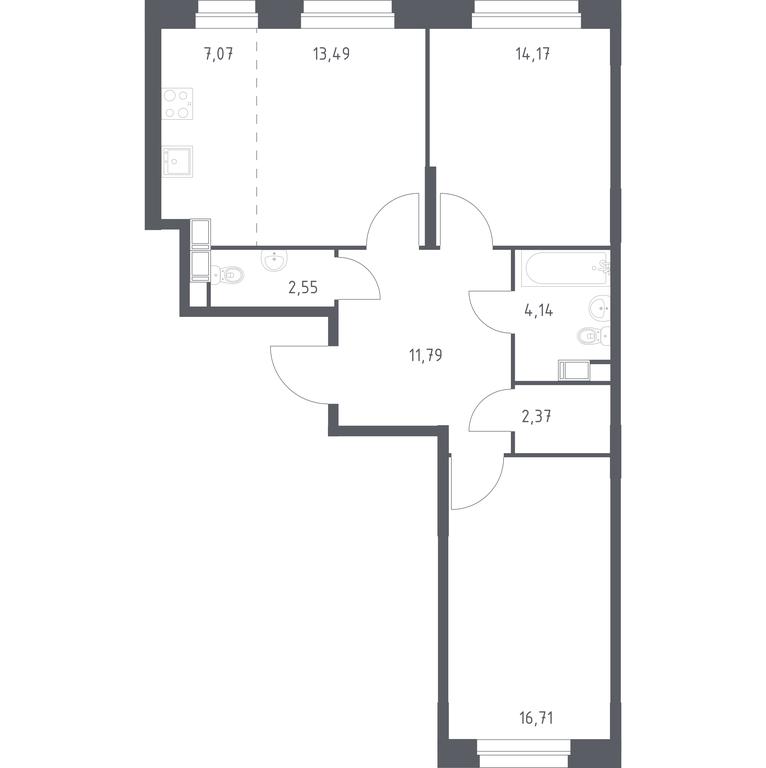 1-BD Apartment Sale, 72.29 sq. m. at Eko Bunino, prospekt Kuprina, 34к1, Sosenskoye Settlement, Moscow, Russia #1 1-BD Apartment Sale, 72.29 sq. m. at Eko Bunino, prospekt Kuprina, 34к1, Sosenskoye Settlement, Moscow, Russia #1