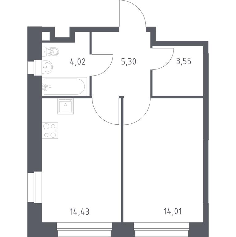 Apartment Sale, 41.31 sq. m. at Eko Bunino, prospekt Kuprina, 34к1, Sosenskoye Settlement, Moscow, Russia #1