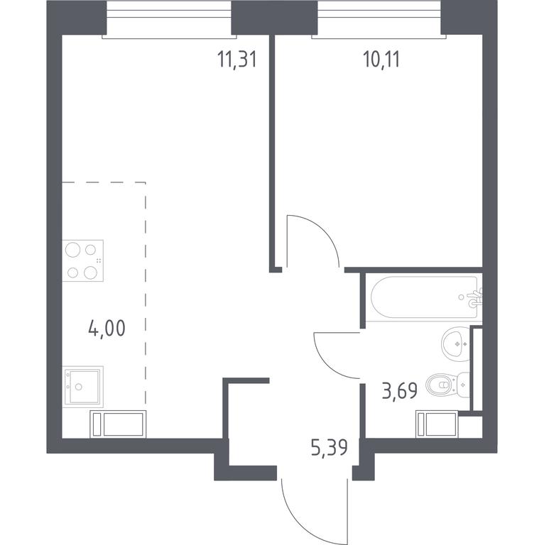 Apartment Sale, 34.5 sq. m. at Eko Bunino, prospekt Kuprina, 34к1, Sosenskoye Settlement, Moscow, Russia #1