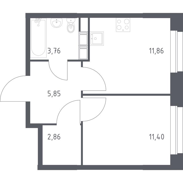 Apartment Sale, 35.73 sq. m. at Eko Bunino, prospekt Kuprina, 34к1, Sosenskoye Settlement, Moscow, Russia #1
