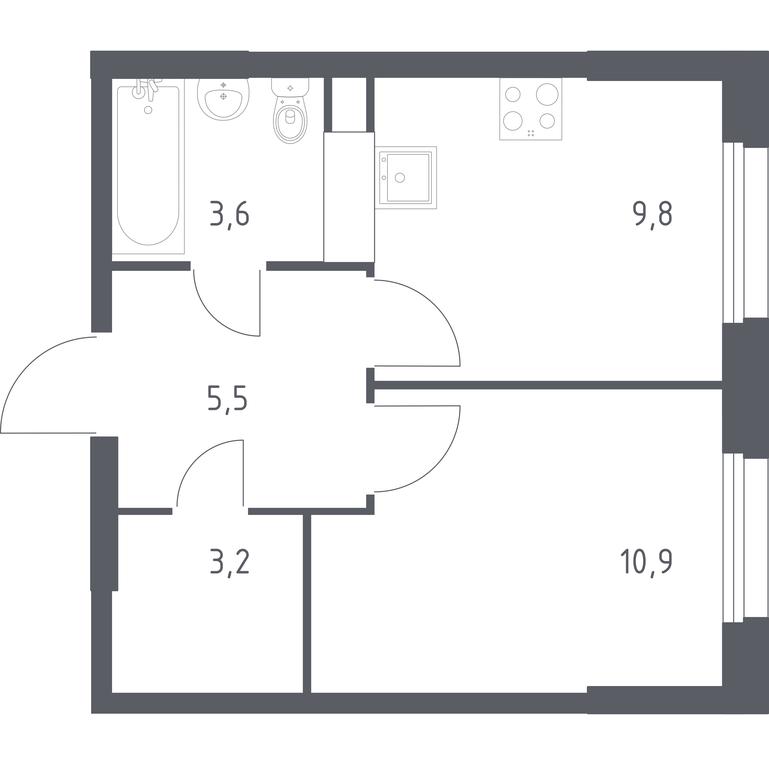 Apartment Sale, 33 sq. m. at Eko Bunino, prospekt Kuprina, 34к1, Sosenskoye Settlement, Moscow, Russia #1