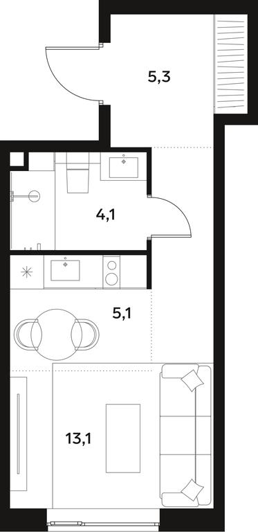 Apartment Sale, 27.6 sq. m. at Alia, Lyotnaya Street, 95Бк2, Moscow, Russia #1