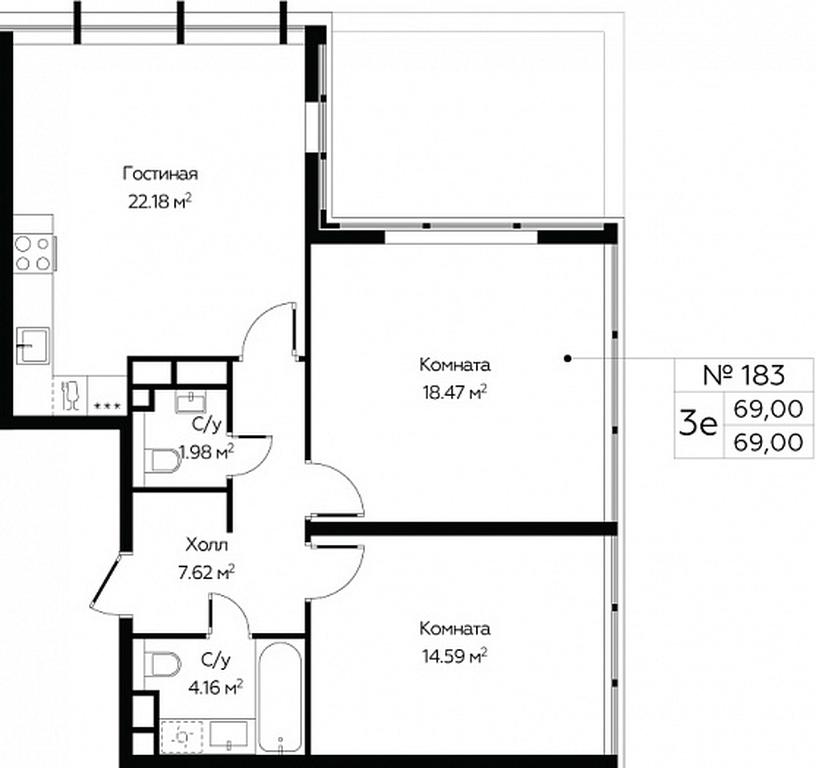 2-BD Apartment Sale, 69平方米 at MirrorZdanie, Oktyabrskaya Street, 98, Moscow, Russia #1 2-BD Apartment Sale, 69平方米 at MirrorZdanie, Oktyabrskaya Street, 98, Moscow, Russia #1