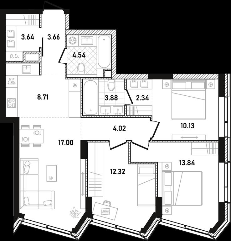 3-BD Apartment Sale, 84.08 sq. m. at Republic, Presnensky Val Street, 27с1, Moscow, Russia #1 3-BD Apartment Sale, 84.08 sq. m. at Republic, Presnensky Val Street, 27с1, Moscow, Russia #1