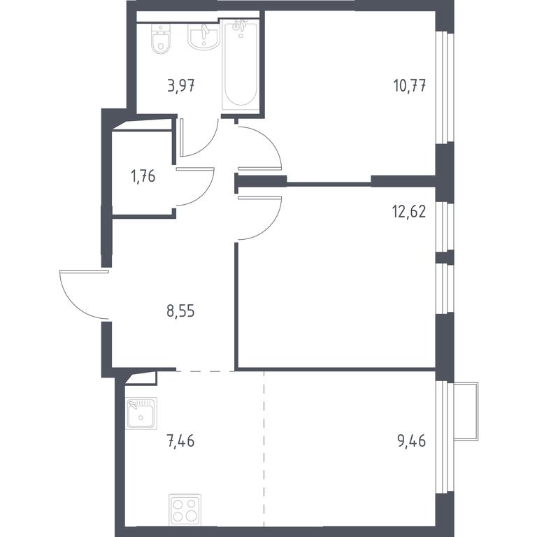 1-BD Apartment Sale, 54.3 sq. m. at Ostafevo, Ostafyevskoe Highway, 12к1, Ryazanovskoe Settlement, Moscow, Russia #1 1-BD Apartment Sale, 54.3 sq. m. at Ostafevo, Ostafyevskoe Highway, 12к1, Ryazanovskoe Settlement, Moscow, Russia #1