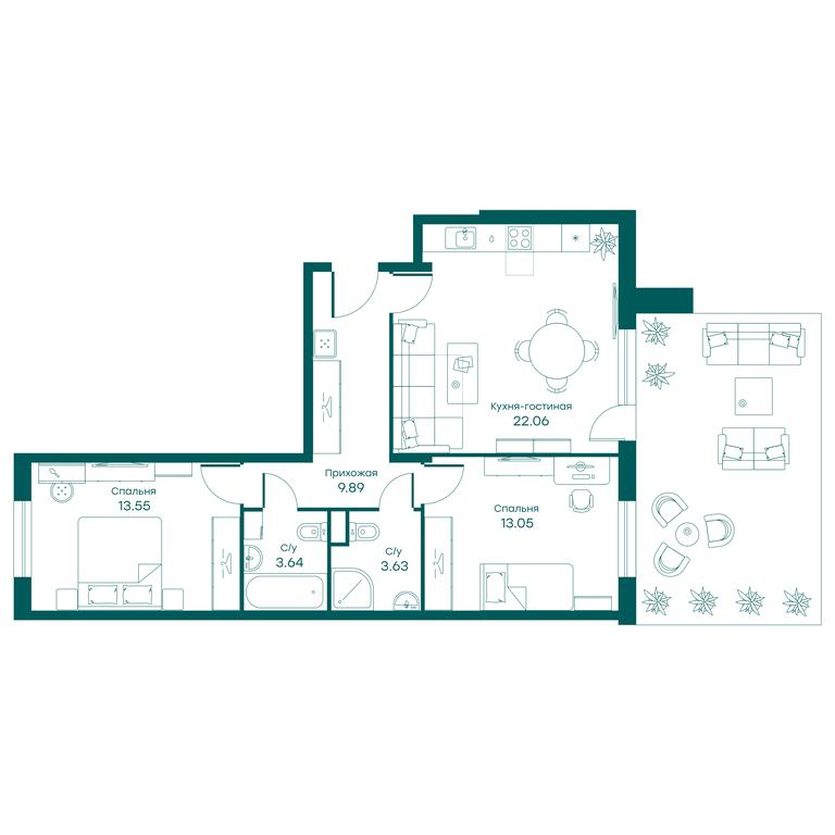 2-BD Apartment Sale, 65.7平方米 at Ravnovesie, zhiloy kompleks Ravnovesiye, selo Perkhushkovo, Odintsovskiy City District, Moscow Region, Russia #1 2-BD Apartment Sale, 65.7平方米 at Ravnovesie, zhiloy kompleks Ravnovesiye, selo Perkhushkovo, Odintsovskiy City District, Moscow Region, Russia #1