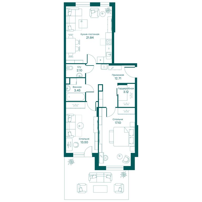 2-BD Apartment Sale, 73.8平方米 at Ravnovesie, zhiloy kompleks Ravnovesiye, selo Perkhushkovo, Odintsovskiy City District, Moscow Region, Russia #1 2-BD Apartment Sale, 73.8平方米 at Ravnovesie, zhiloy kompleks Ravnovesiye, selo Perkhushkovo, Odintsovskiy City District, Moscow Region, Russia #1