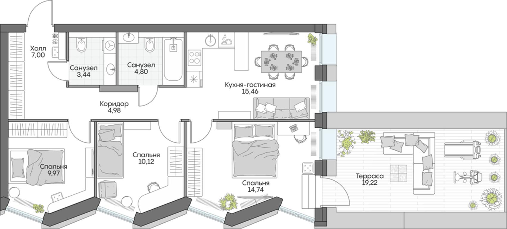 3-BD Apartment Sale, 75.59 sq. m. at Dom na naberezhnoy INSIDER (Insayder), Avtozavodskaya Street, Moscow, Russia #1 3-BD Apartment Sale, 75.59 sq. m. at Dom na naberezhnoy INSIDER (Insayder), Avtozavodskaya Street, Moscow, Russia #1
