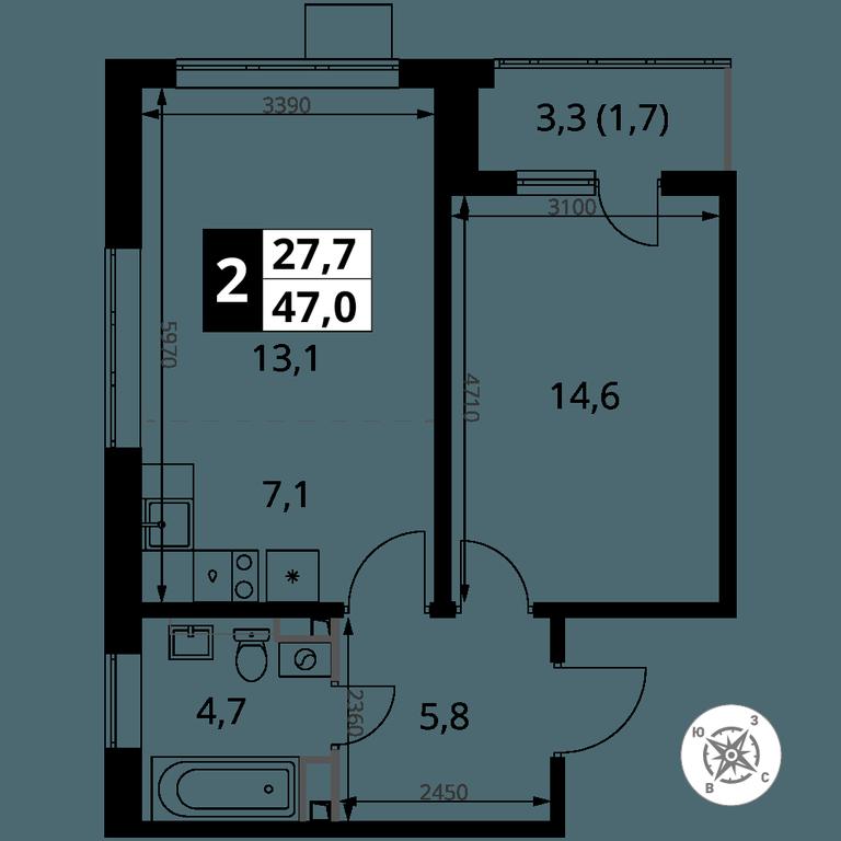 2-BD Apartment Sale, 47 sq. m. at Pervy Donskoj, zhiloy mikrorayon Sapronovo, derevnya Sapronovo, Leninskiy City District, Moscow Region, Russia #2 2-BD Apartment Sale, 47 sq. m. at Pervy Donskoj, zhiloy mikrorayon Sapronovo, derevnya Sapronovo, Leninskiy City District, Moscow Region, Russia #2