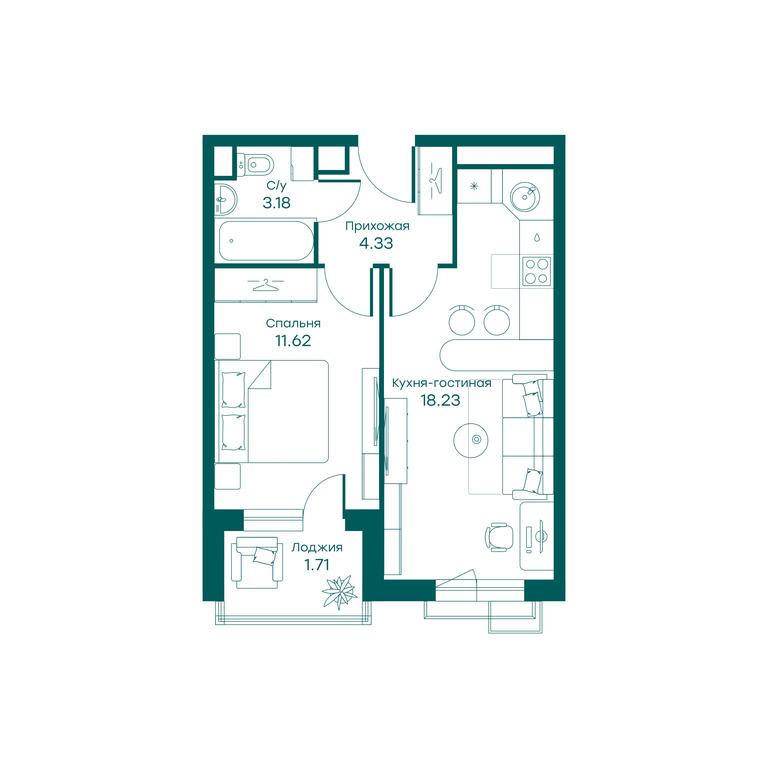 1-BD Apartment Sale, 39平方米 at Ravnovesie, zhiloy kompleks Ravnovesiye, selo Perkhushkovo, Odintsovskiy City District, Moscow Region, Russia #1 1-BD Apartment Sale, 39平方米 at Ravnovesie, zhiloy kompleks Ravnovesiye, selo Perkhushkovo, Odintsovskiy City District, Moscow Region, Russia #1