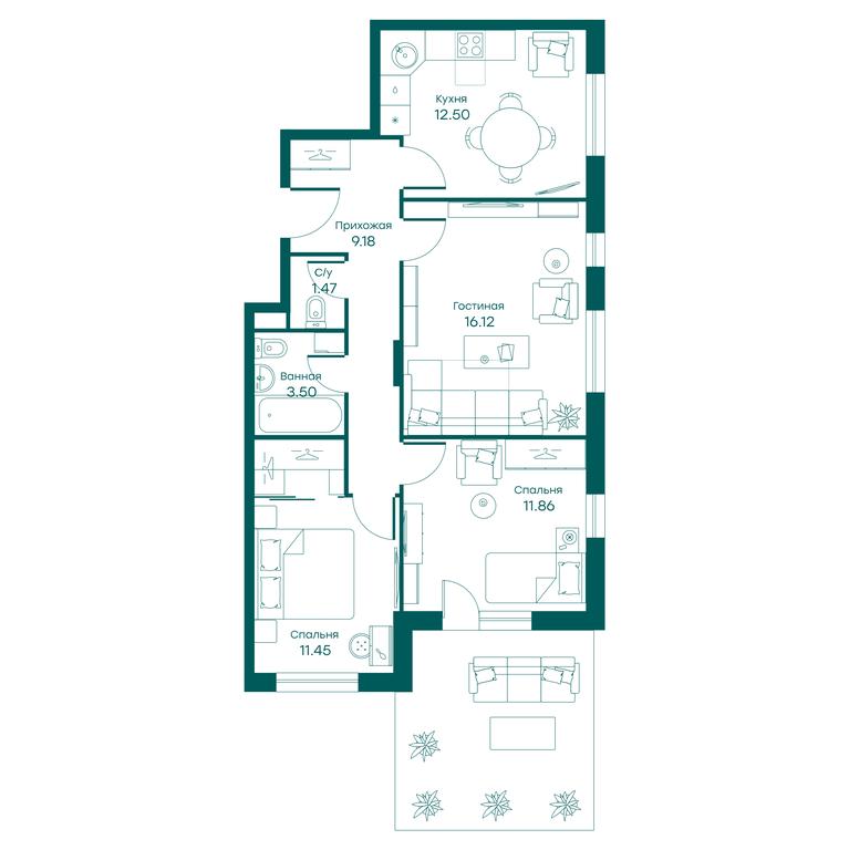2-BD Apartment Sale, 66平方米 at Ravnovesie, zhiloy kompleks Ravnovesiye, selo Perkhushkovo, Odintsovskiy City District, Moscow Region, Russia #1 2-BD Apartment Sale, 66平方米 at Ravnovesie, zhiloy kompleks Ravnovesiye, selo Perkhushkovo, Odintsovskiy City District, Moscow Region, Russia #1