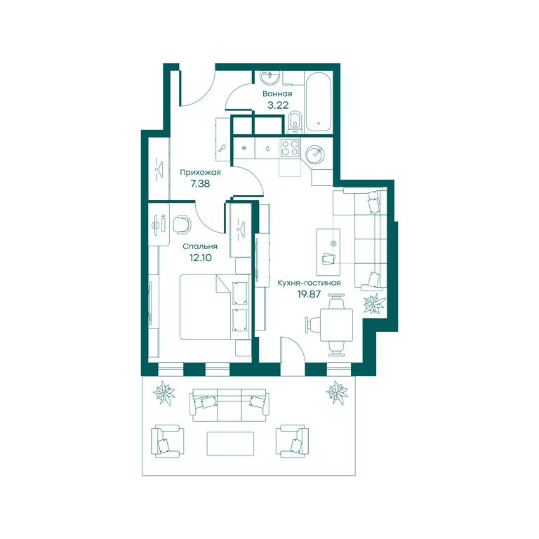 1-BD Apartment Sale, 42.6平方米 at Ravnovesie, zhiloy kompleks Ravnovesiye, selo Perkhushkovo, Odintsovskiy City District, Moscow Region, Russia #1 1-BD Apartment Sale, 42.6平方米 at Ravnovesie, zhiloy kompleks Ravnovesiye, selo Perkhushkovo, Odintsovskiy City District, Moscow Region, Russia #1