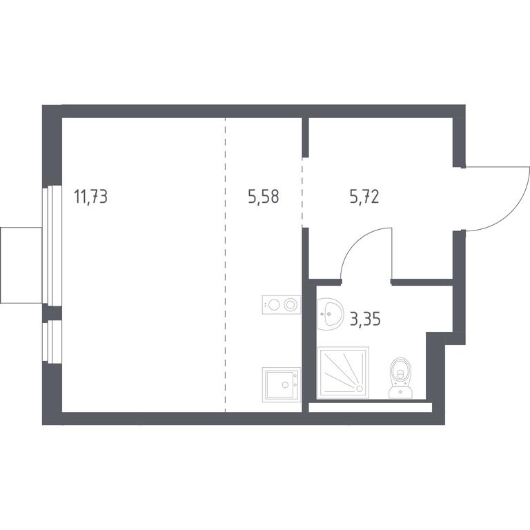 Apartment Sale, 26.38 sq. m. at Gorki Park, Shkolnaya ulitsa, 2, derevnya Korobovo, Leninskiy City District, Moscow Region, Russia #1