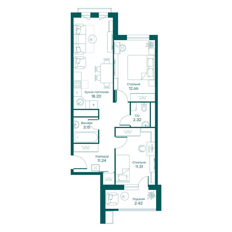 2-BD Apartment Sale, 61平方米 at Ravnovesie, zhiloy kompleks Ravnovesiye, selo Perkhushkovo, Odintsovskiy City District, Moscow Region, Russia #1 2-BD Apartment Sale, 61平方米 at Ravnovesie, zhiloy kompleks Ravnovesiye, selo Perkhushkovo, Odintsovskiy City District, Moscow Region, Russia #1