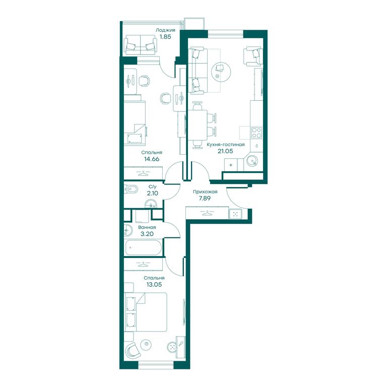 2-BD Apartment Sale, 63.8平方米 at Ravnovesie, zhiloy kompleks Ravnovesiye, selo Perkhushkovo, Odintsovskiy City District, Moscow Region, Russia #1 2-BD Apartment Sale, 63.8平方米 at Ravnovesie, zhiloy kompleks Ravnovesiye, selo Perkhushkovo, Odintsovskiy City District, Moscow Region, Russia #1