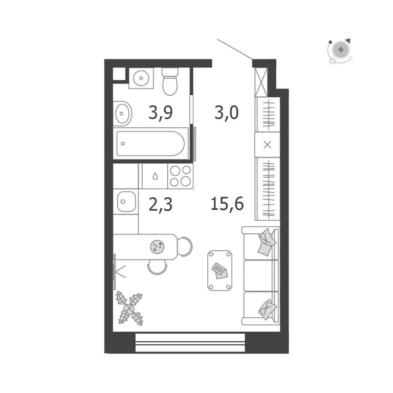 Apartment Sale, 24.8平方米 at Shagal, Автозаводская улица, 23, Москва, Россия #1 Apartment Sale, 24.8平方米 at Shagal, Автозаводская улица, 23, Москва, Россия #1