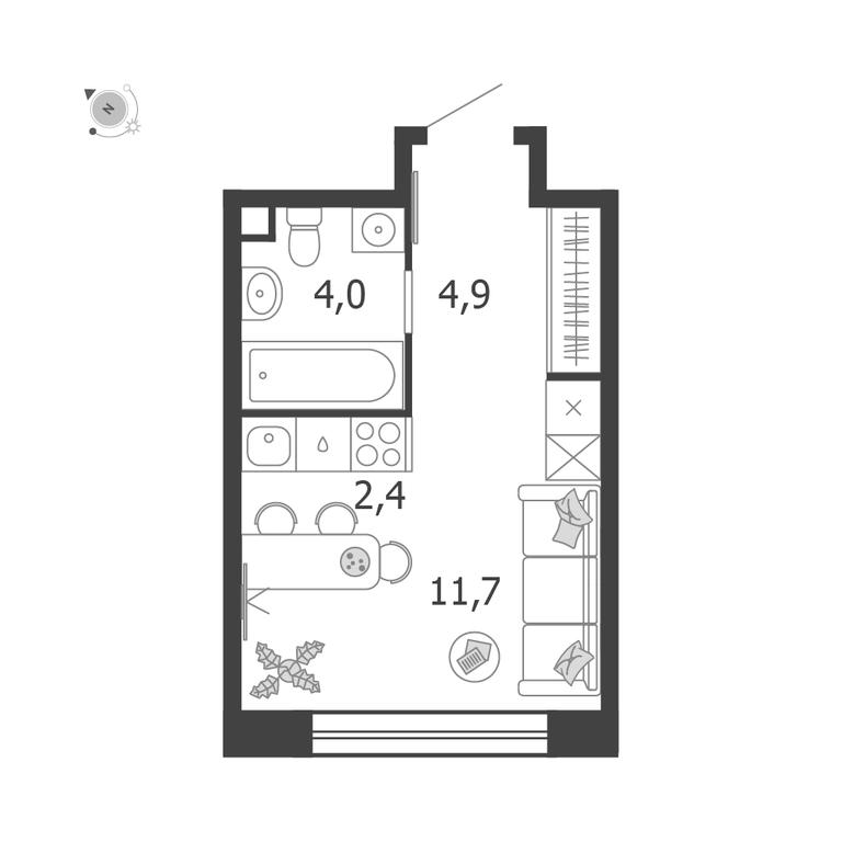 Apartment Sale, 23.1 sq. m. at Shagal, Автозаводская улица, 23, Москва, Россия #1