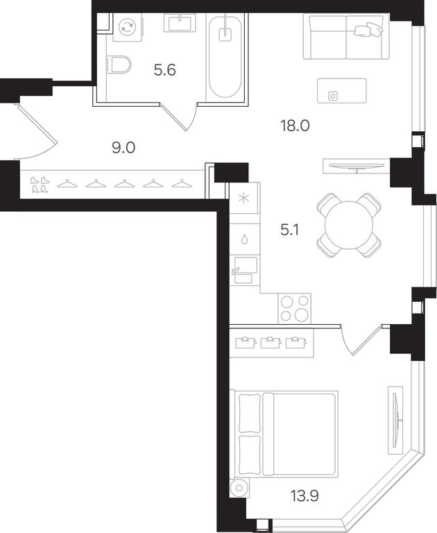 1-BD Apartment Sale, 51.6 sq. m. at Mangazeya na Tulskoy, Bolshaya Tulskaya Street, Moscow, Russia #1 1-BD Apartment Sale, 51.6 sq. m. at Mangazeya na Tulskoy, Bolshaya Tulskaya Street, Moscow, Russia #1