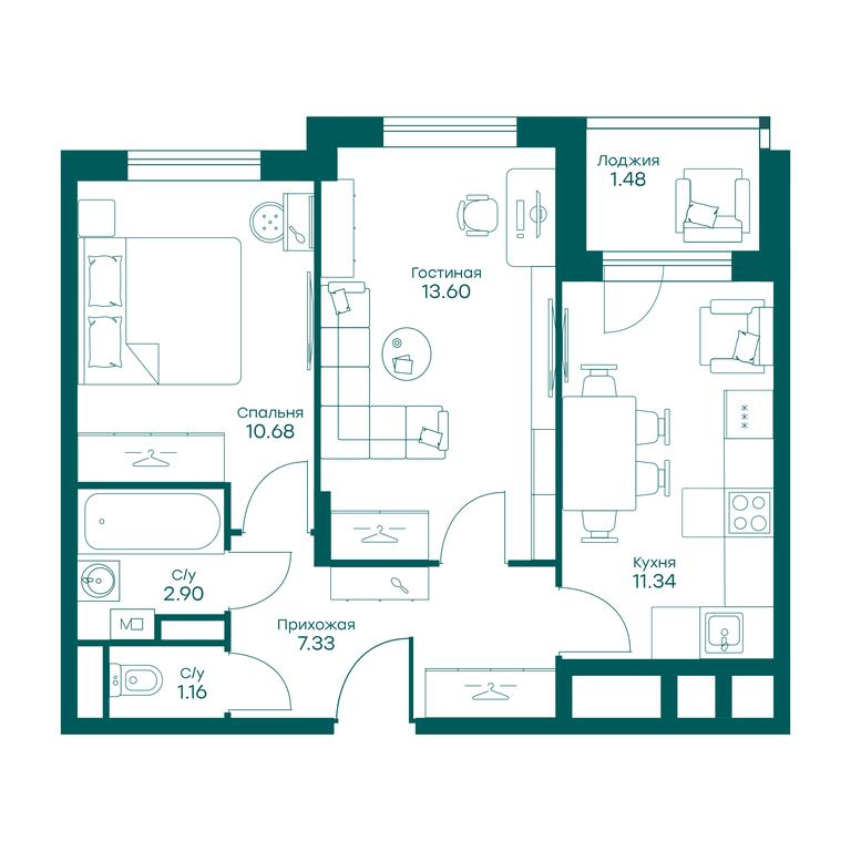 1-BD Apartment Sale, 48.4 sq. m. at Ravnovesie, zhiloy kompleks Ravnovesiye, selo Perkhushkovo, Odintsovskiy City District, Moscow Region, Russia #2 1-BD Apartment Sale, 48.4 sq. m. at Ravnovesie, zhiloy kompleks Ravnovesiye, selo Perkhushkovo, Odintsovskiy City District, Moscow Region, Russia #2