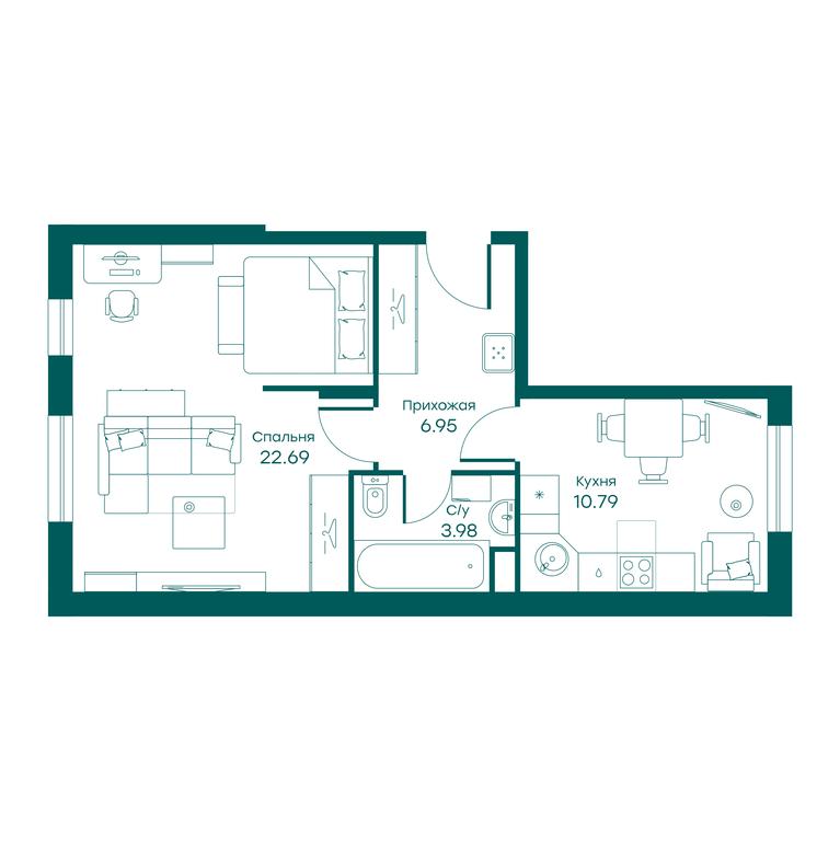 Apartment Sale, 44.5 sq. m. at Ravnovesie, zhiloy kompleks Ravnovesiye, selo Perkhushkovo, Odintsovskiy City District, Moscow Region, Russia #1 Apartment Sale, 44.5 sq. m. at Ravnovesie, zhiloy kompleks Ravnovesiye, selo Perkhushkovo, Odintsovskiy City District, Moscow Region, Russia #1