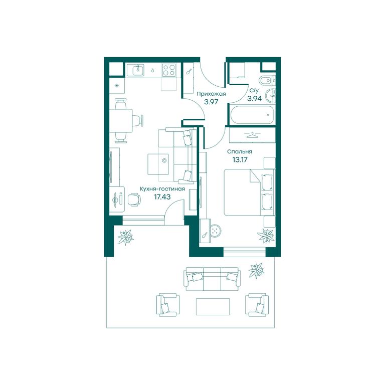 1-BD Apartment Sale, 38.6平方米 at Ravnovesie, zhiloy kompleks Ravnovesiye, selo Perkhushkovo, Odintsovskiy City District, Moscow Region, Russia #1 1-BD Apartment Sale, 38.6平方米 at Ravnovesie, zhiloy kompleks Ravnovesiye, selo Perkhushkovo, Odintsovskiy City District, Moscow Region, Russia #1