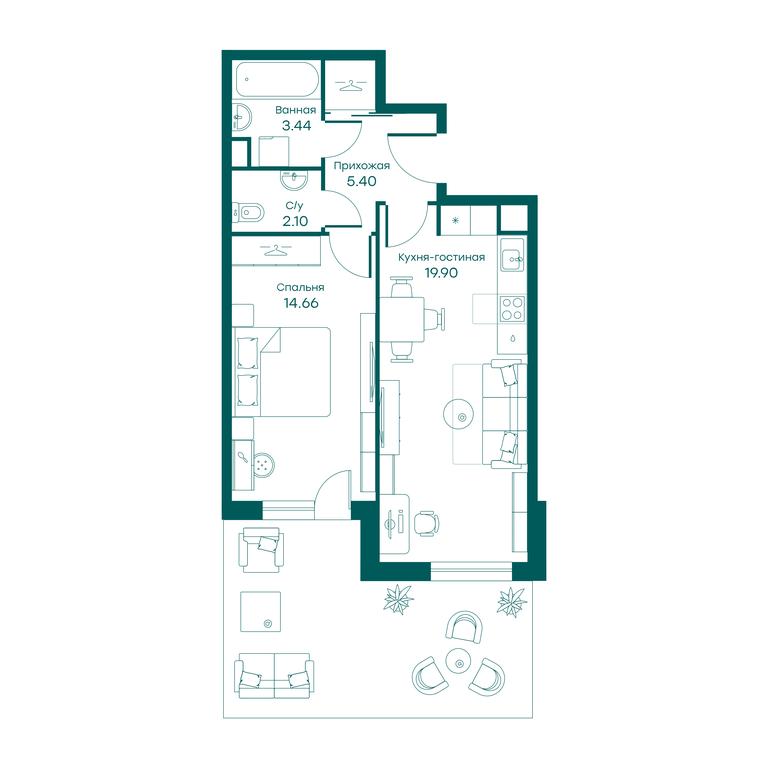 1-BD Apartment Sale, 45.6平方米 at Ravnovesie, zhiloy kompleks Ravnovesiye, selo Perkhushkovo, Odintsovskiy City District, Moscow Region, Russia #1 1-BD Apartment Sale, 45.6平方米 at Ravnovesie, zhiloy kompleks Ravnovesiye, selo Perkhushkovo, Odintsovskiy City District, Moscow Region, Russia #1