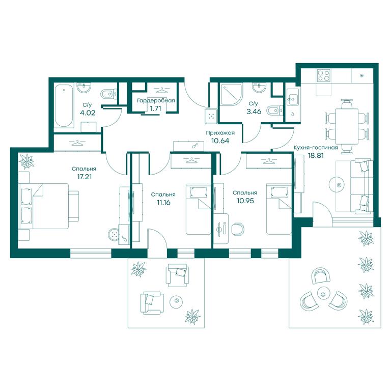 3-BD Apartment Sale, 77.9 sq. m. at Ravnovesie, zhiloy kompleks Ravnovesiye, selo Perkhushkovo, Odintsovskiy City District, Moscow Region, Russia #1 3-BD Apartment Sale, 77.9 sq. m. at Ravnovesie, zhiloy kompleks Ravnovesiye, selo Perkhushkovo, Odintsovskiy City District, Moscow Region, Russia #1