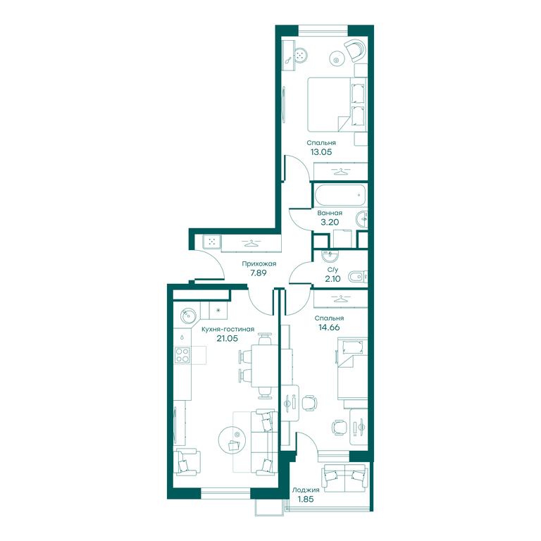 2-BD Apartment Sale, 63.4 sq. m. at Ravnovesie, zhiloy kompleks Ravnovesiye, selo Perkhushkovo, Odintsovskiy City District, Moscow Region, Russia #1 2-BD Apartment Sale, 63.4 sq. m. at Ravnovesie, zhiloy kompleks Ravnovesiye, selo Perkhushkovo, Odintsovskiy City District, Moscow Region, Russia #1