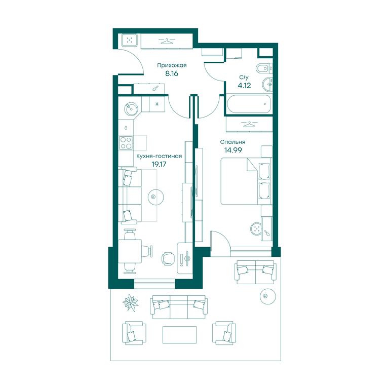 1-BD Apartment Sale, 46.4平方米 at Ravnovesie, zhiloy kompleks Ravnovesiye, selo Perkhushkovo, Odintsovskiy City District, Moscow Region, Russia #1 1-BD Apartment Sale, 46.4平方米 at Ravnovesie, zhiloy kompleks Ravnovesiye, selo Perkhushkovo, Odintsovskiy City District, Moscow Region, Russia #1