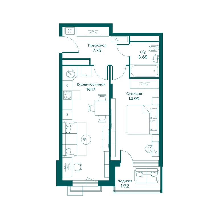 1-BD Apartment Sale, 47.5 sq. m. at Ravnovesie, zhiloy kompleks Ravnovesiye, selo Perkhushkovo, Odintsovskiy City District, Moscow Region, Russia #1 1-BD Apartment Sale, 47.5 sq. m. at Ravnovesie, zhiloy kompleks Ravnovesiye, selo Perkhushkovo, Odintsovskiy City District, Moscow Region, Russia #1