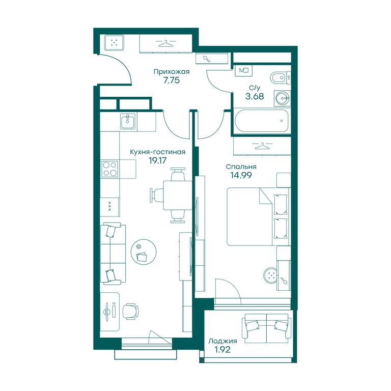 1-BD Apartment Sale, 47.5 sq. m. at Ravnovesie, zhiloy kompleks Ravnovesiye, selo Perkhushkovo, Odintsovskiy City District, Moscow Region, Russia #2 1-BD Apartment Sale, 47.5 sq. m. at Ravnovesie, zhiloy kompleks Ravnovesiye, selo Perkhushkovo, Odintsovskiy City District, Moscow Region, Russia #2