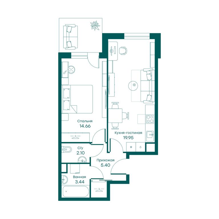 1-BD Apartment Sale, 45.6 sq. m. at Ravnovesie, zhiloy kompleks Ravnovesiye, selo Perkhushkovo, Odintsovskiy City District, Moscow Region, Russia #1 1-BD Apartment Sale, 45.6 sq. m. at Ravnovesie, zhiloy kompleks Ravnovesiye, selo Perkhushkovo, Odintsovskiy City District, Moscow Region, Russia #1